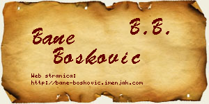 Bane Bošković vizit kartica